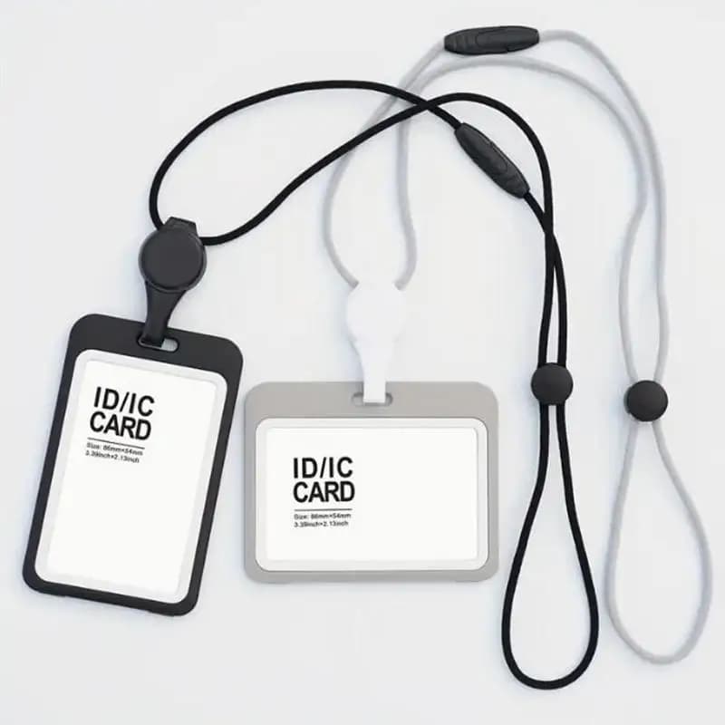 Name Badge Holder With Lanyard Adjustable Transparent Retractable Id Card Lanyards For School Stationery