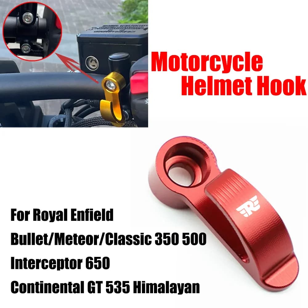 Per Royal Enfield Bullet/Meteor/Classic 350 500 Interceptor 650 Continental GT 535 Gancio per casco moto dell'Himalaya Gancio singolo