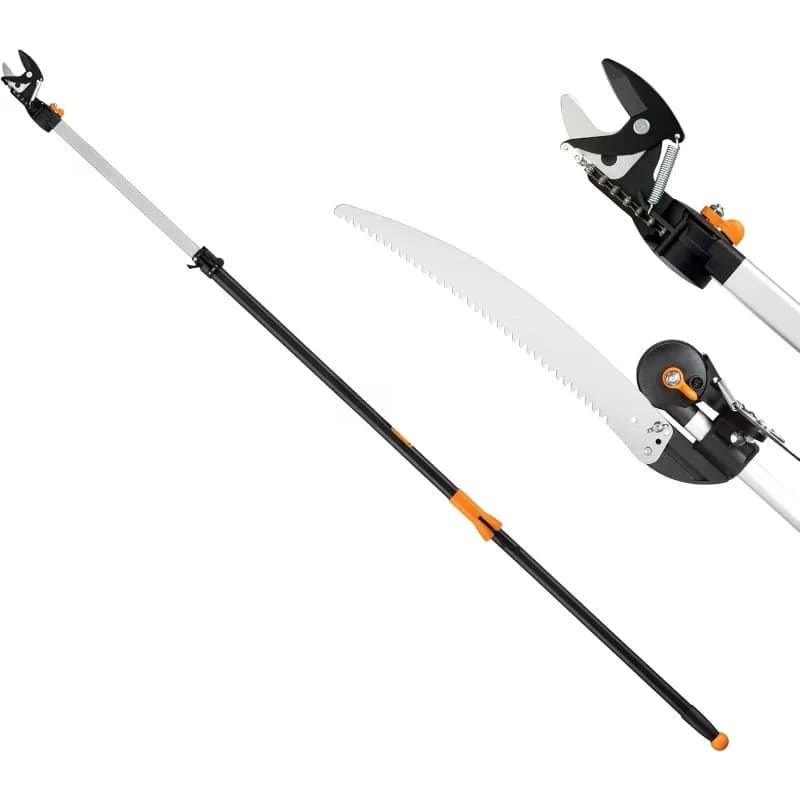Power supply for shafts and ZZW2 extendable pole saw in 1 (street 7,9 - 12 feet) with rotating head, Stik pruning model with 15 inches