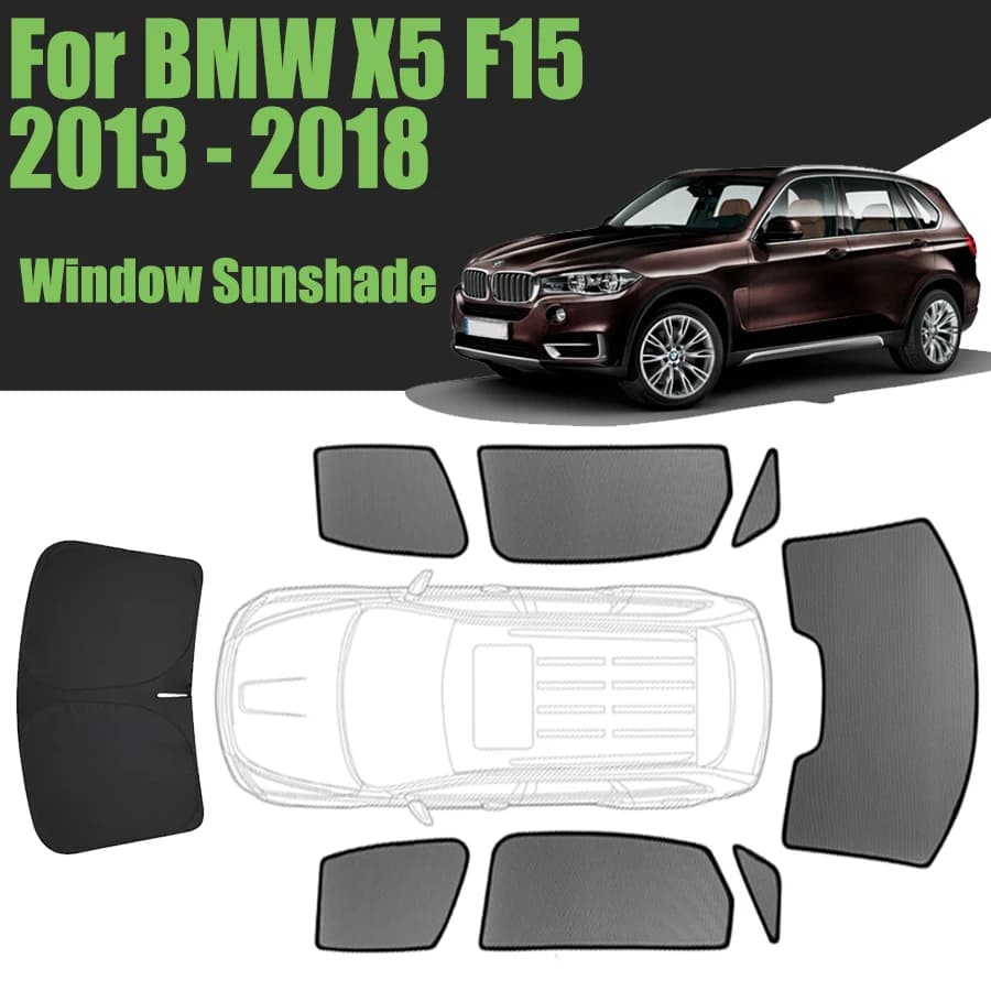Parasole per finestrino auto personalizzato per BMW X5 F15 2013 - 2018 Tenda magnetica in rete per parabrezza anteriore