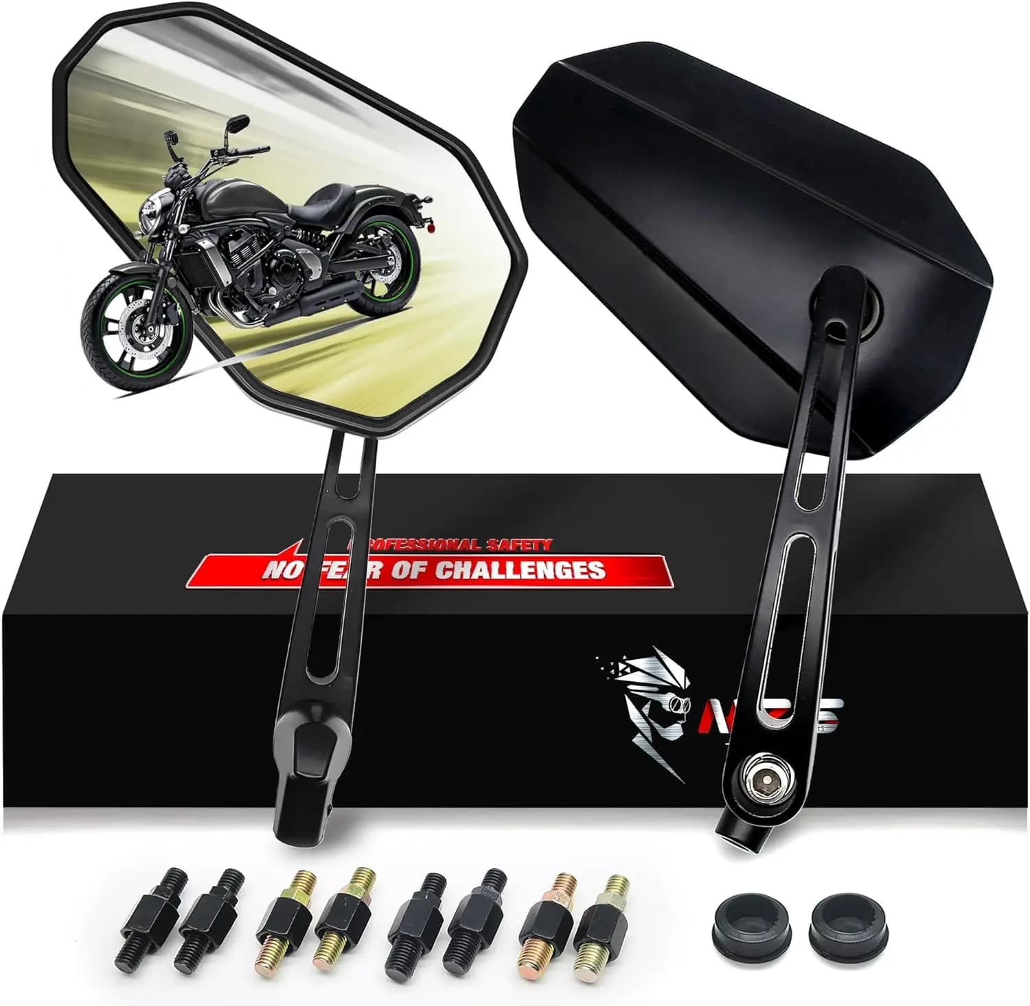 Specchietti Retrovisori per Moto da Corsa, Doppi Regolabili, per Carenatura ​ Arrow Black Compatibile con