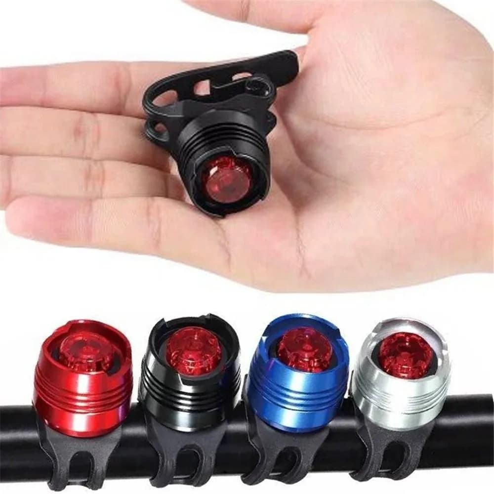 Micro luci per bicicletta a LED rosso rubino Avvertimento di sicurezza impermeabile per bici Luce a LED Strap-On Accessori per ciclismo Fanale posteriore per bici