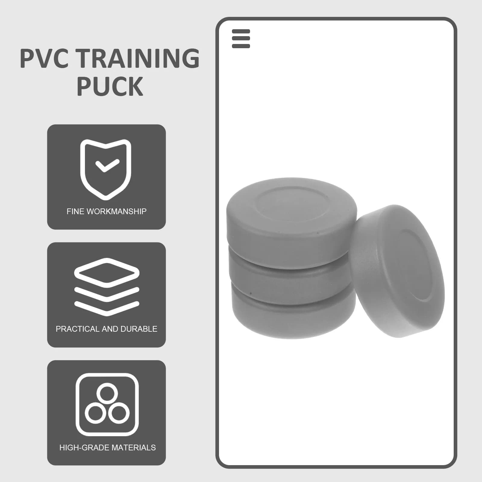 Set di 4 Dischi da Hockey su Ghiaccio in PVC, Accessori per Allenamento e Competizione, Attrezzatura per Hockey su Pattini a Rotelle