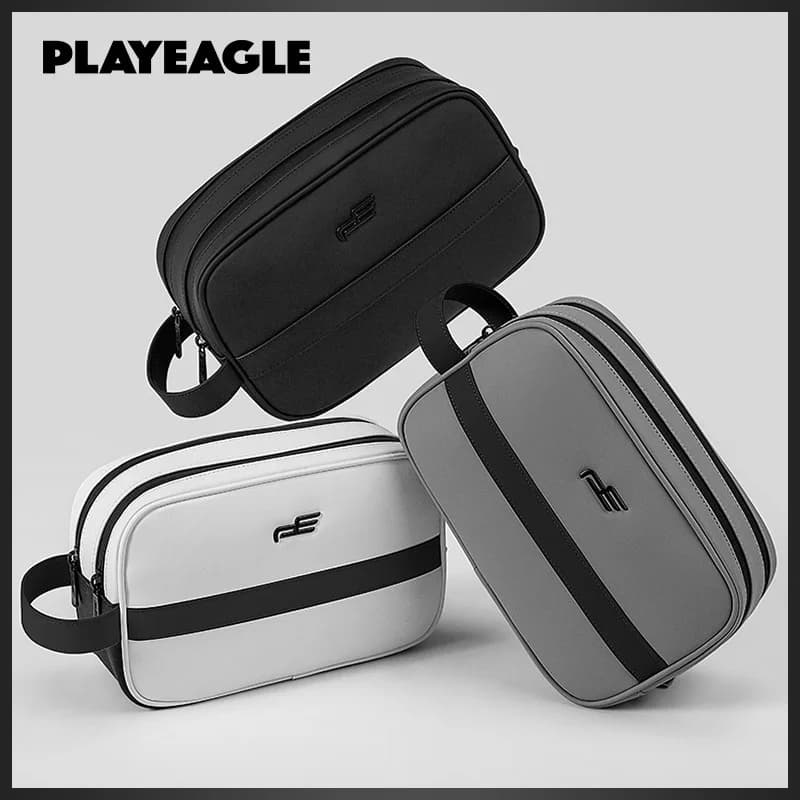 PLAYEAGLE Borsa a mano da golf Pochette da uomo, borsa per cosmetici da donna Borsa portatile impermeabile in pelle PU PESB3000