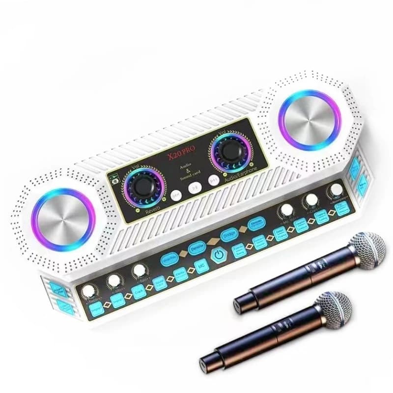 Altoparlante wireless Karaoke per danza quadrata con scheda audio multifunzione X20 di vendita calda con luce colorata