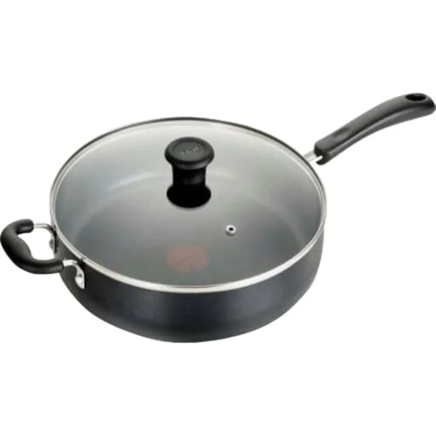 Padella Antiaderente Speciale con Coperchio in Vetro 5 Quarti, Adatta al Forno e al Grill 350F, Utensile da Cucina, Padella Profonda con Manico, Skillet, Ki