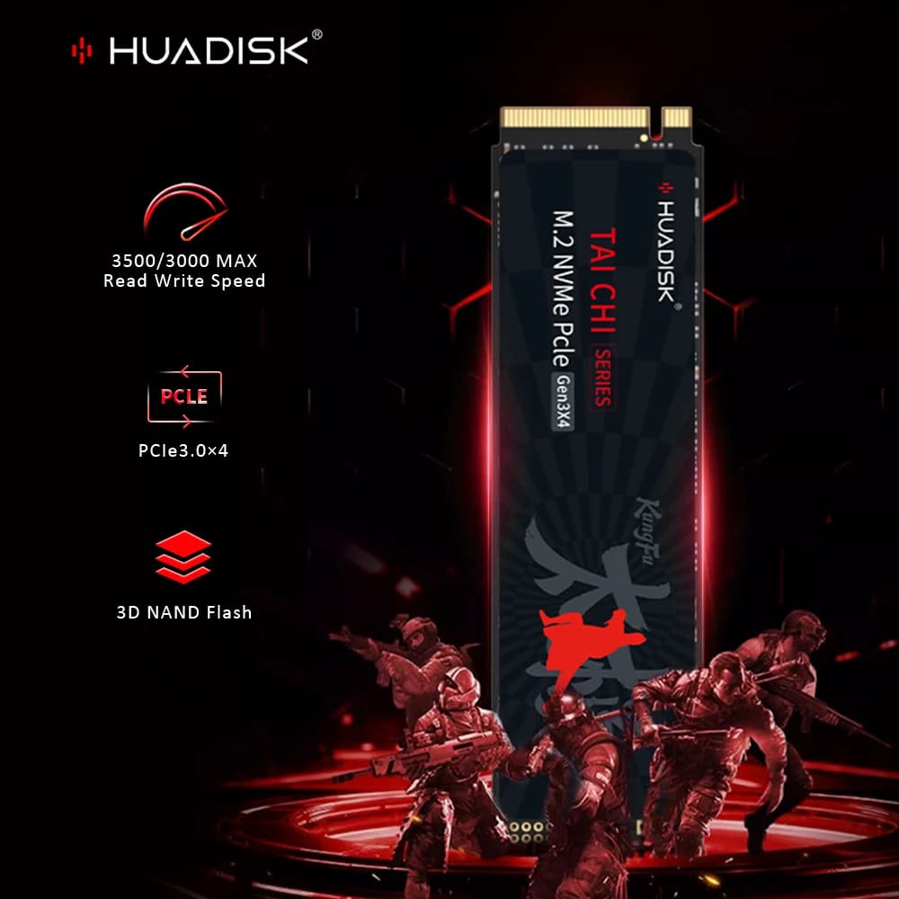 HUADISK Solid Disk M2 PCIE3.0 NVME SSD 3500MB/S 128GB 256GB 512GB 1TB 2TB Disco rigido interno a stato solido per PC portatile