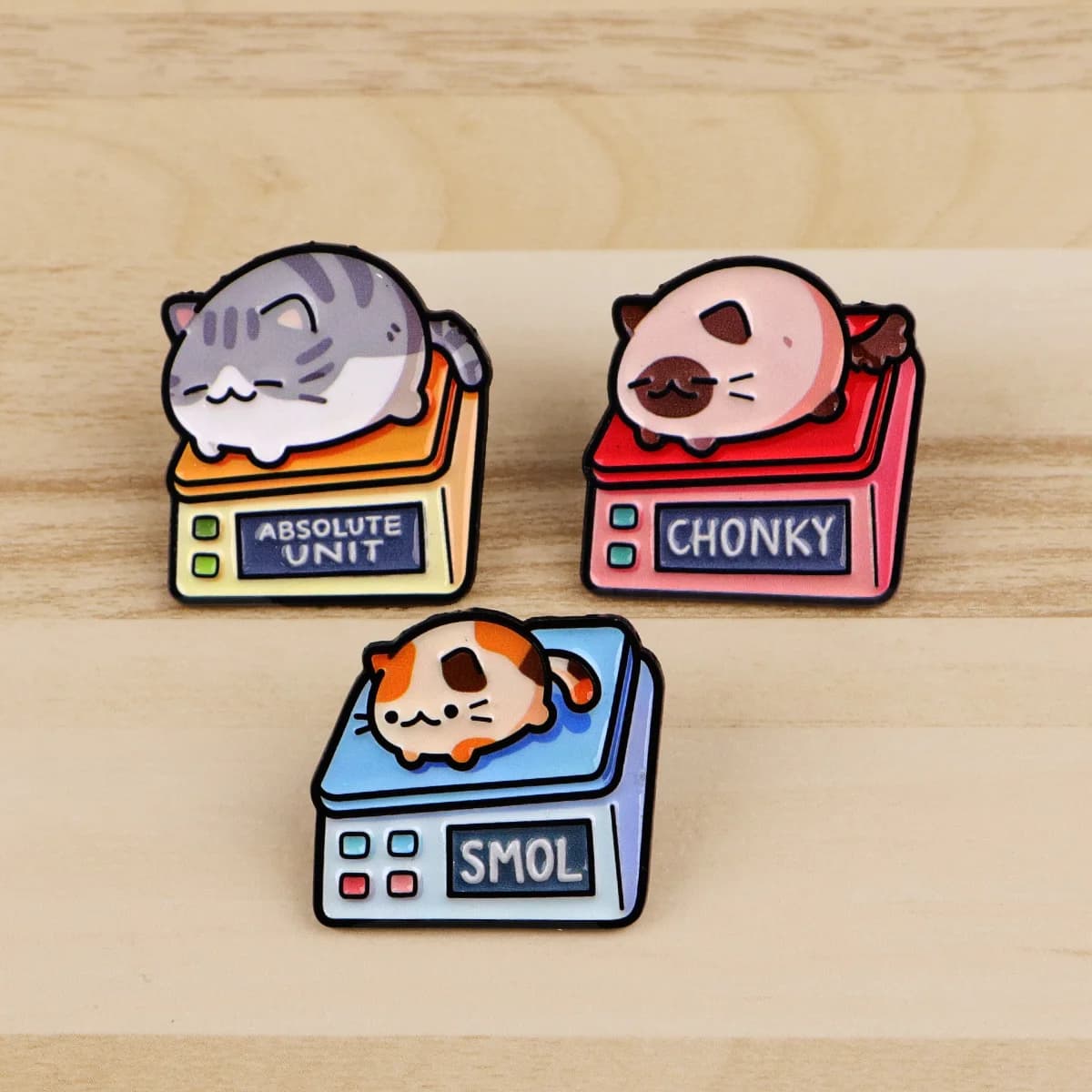 Simpatico cartone animato Chonky Cats Spilla smaltata Spille da bavero per zaino Uomo Donna Spilla per vestiti Distintivi su borse Accessori per gioielli