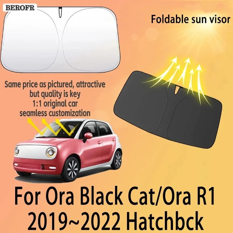 For Ora Black Cat Ora R1 2019~2022 21 Front Windshield Sunshade Privacy curtain Car Heat Sun Visor High quality Auto Accessories