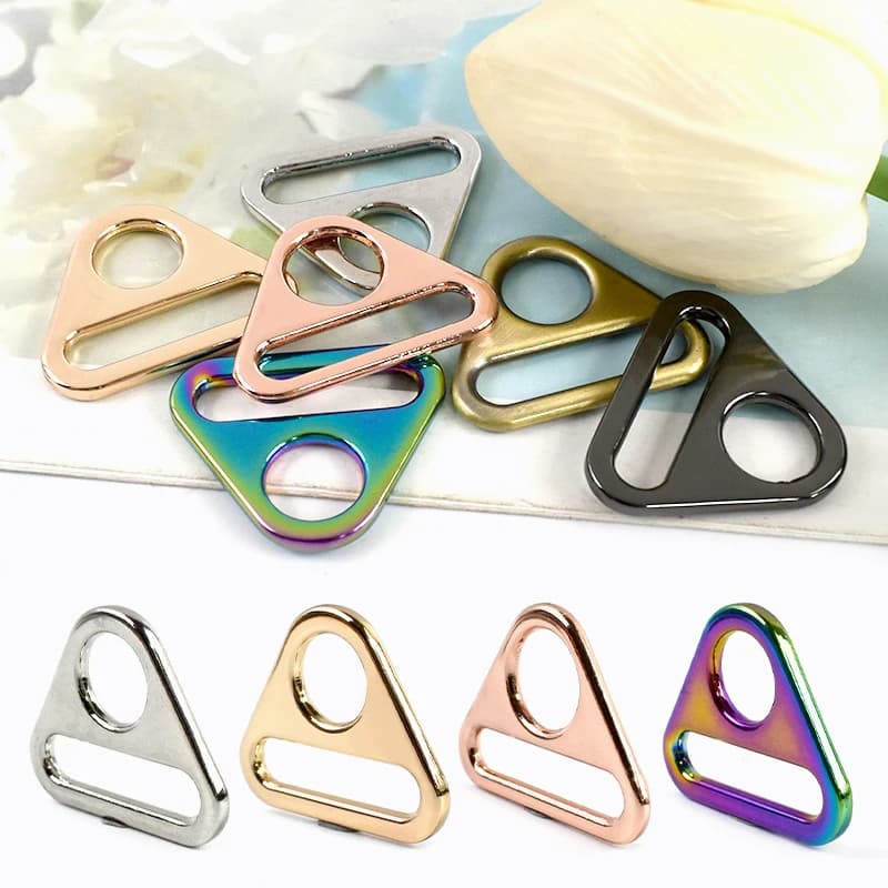 10/30 Pezzi Fibbie Metalliche 20-50mm, Regolatori Triangolari, Anelli a D, Fibbie per Cinghie Borse, Ganci Antiscivolo, Accessori Hardware Fai-da-Te