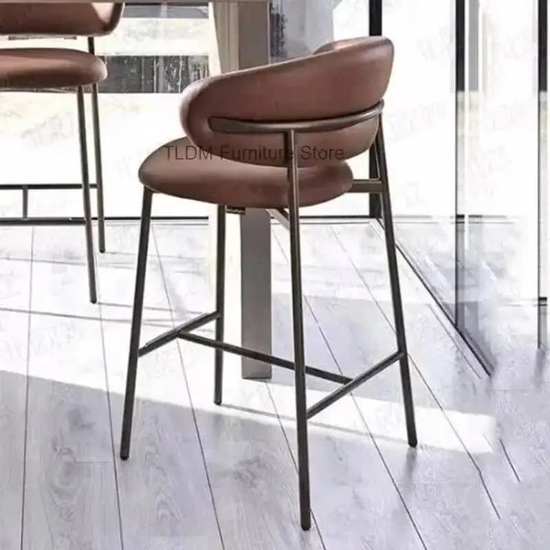Gaming Bar Stools High Design Leather Nordic Luxury Bar Chairs With Back Comfortable Restaurant Cadeira Lounge Suite Furniture
