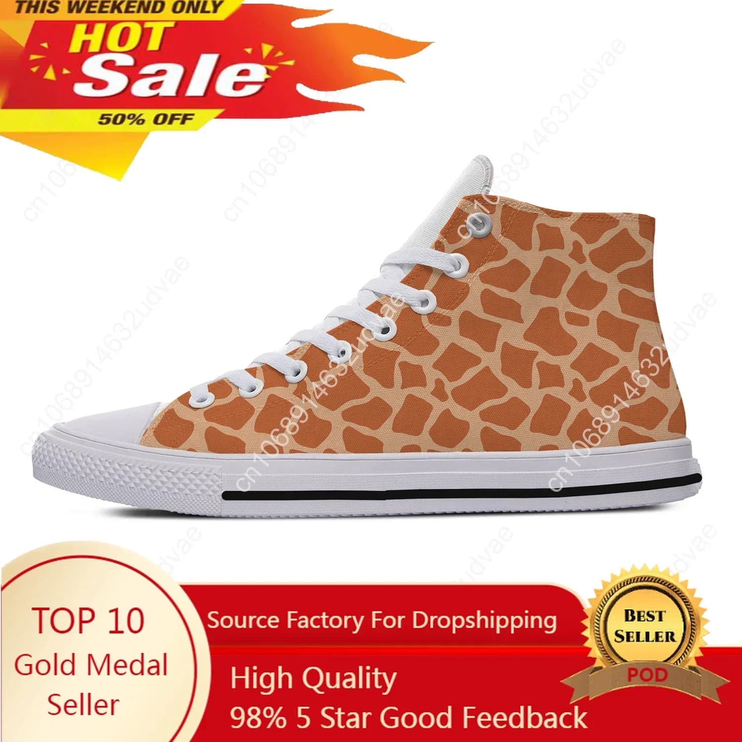 Scarpe da ginnastica alte con animali giraffa Uomo Donna Adolescente Scarpe casual alla moda divertenti Scarpe da corsa in tela Scarpe leggere con stampa 3D