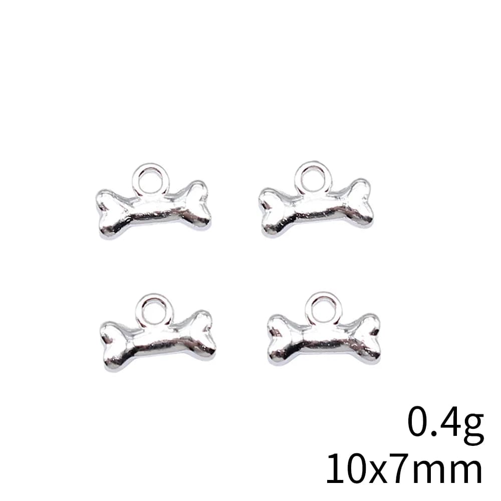 20pcs 10x7mm 5 Colors Dog Bone Charms Zinc Alloy DIY Handmade Jewelry Making Accessories