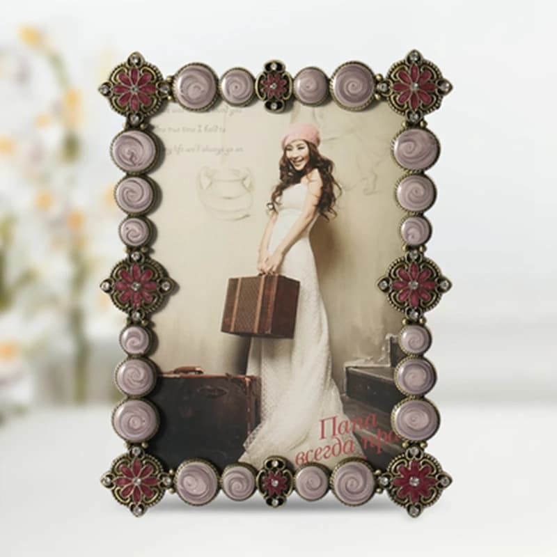 Fashion Creative Metal Photo Frames, Picture Frame, Home Decoration, Pink, Silver, White, 6 inches, 7inches