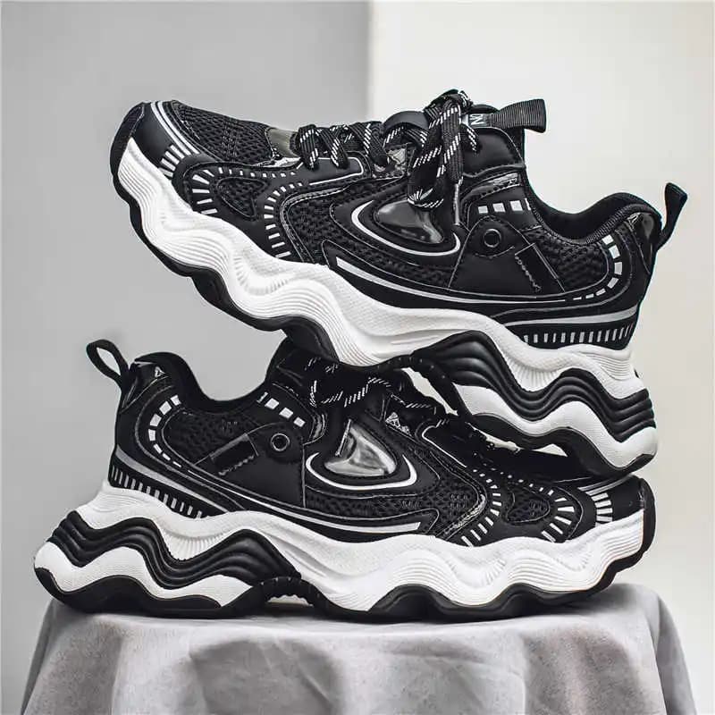 Sneakers estive con plateau alto da uomo, mocassini sportivi da uomo, scarpe da tennis eleganti da uomo, originali di lusso, speciali e larghe.