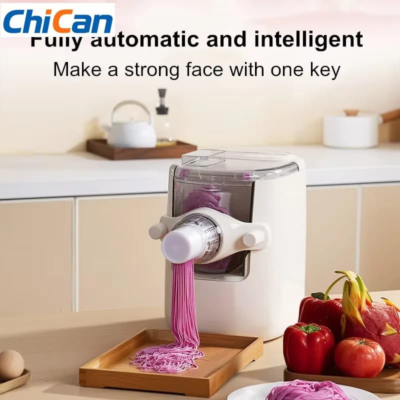 【Hot】Smart Pasta Machine Automatic, 7 Moulds For Spaghetti/Fettuccine, Dough Mixer & Cutter, Compact Design For Home Kitchen,