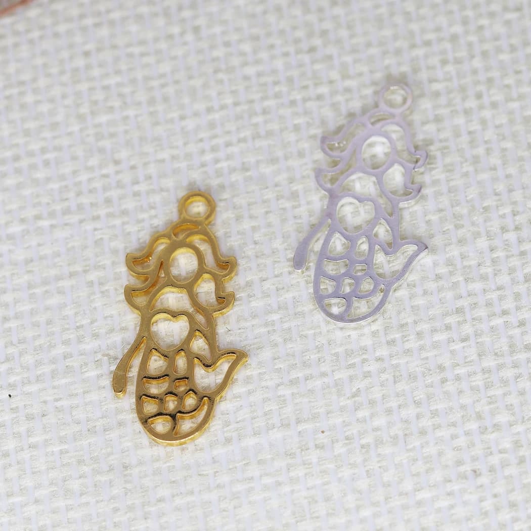 5 pezzi ciondolo sirena mare oceano regalo in acciaio inossidabile fai da te per donna uomo ciondolo con ciondolo per risultati di gioielli braccialetto