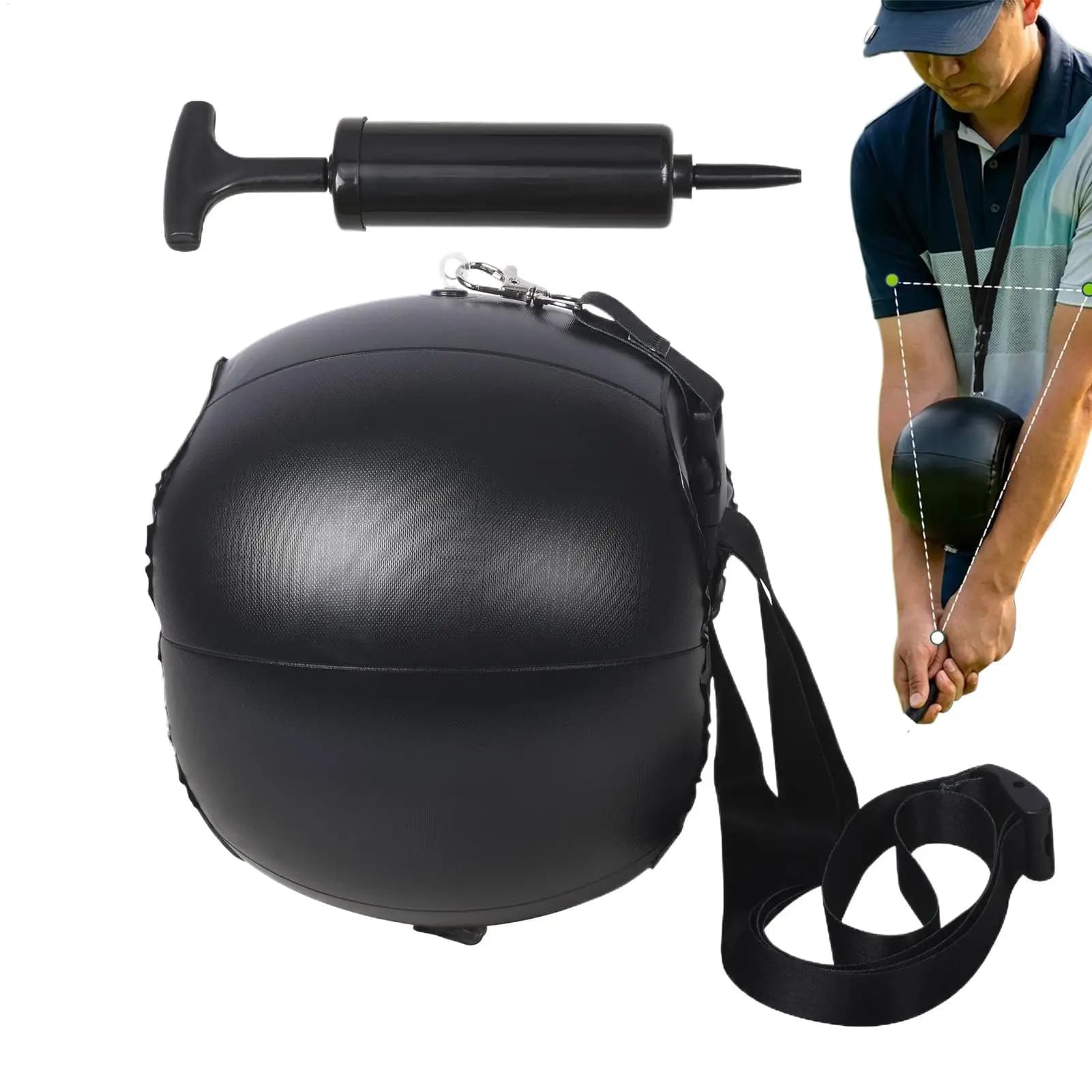 Golf Ball Training Aid Inflatable Golfer Correction Training Equipment Golf Forearm Connection Ball for Amateur Players Husbands