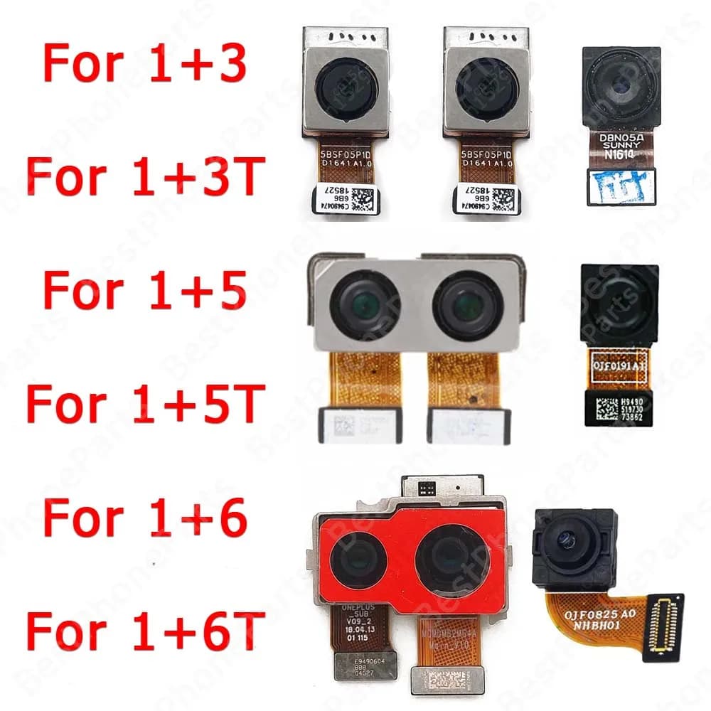 Selfie Fotocamera posteriore per Oneplus 5 5T 1+ 3 3T One Plus 6 6T Vista posteriore Modulo fotocamera frontale Pezzi di ricambio Cavo flessibile