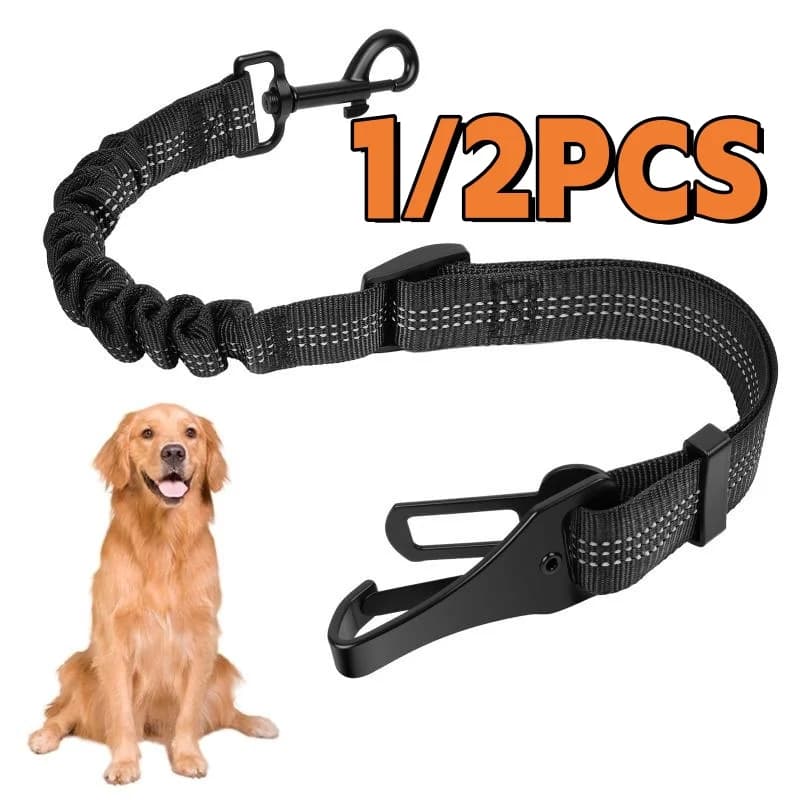 1/2 Pezzi Cintura di Sicurezza Multifunzionale per Animali Domestici, Corda Elastica Riflettente per Cani, Guinzaglio per Auto, Accessori
