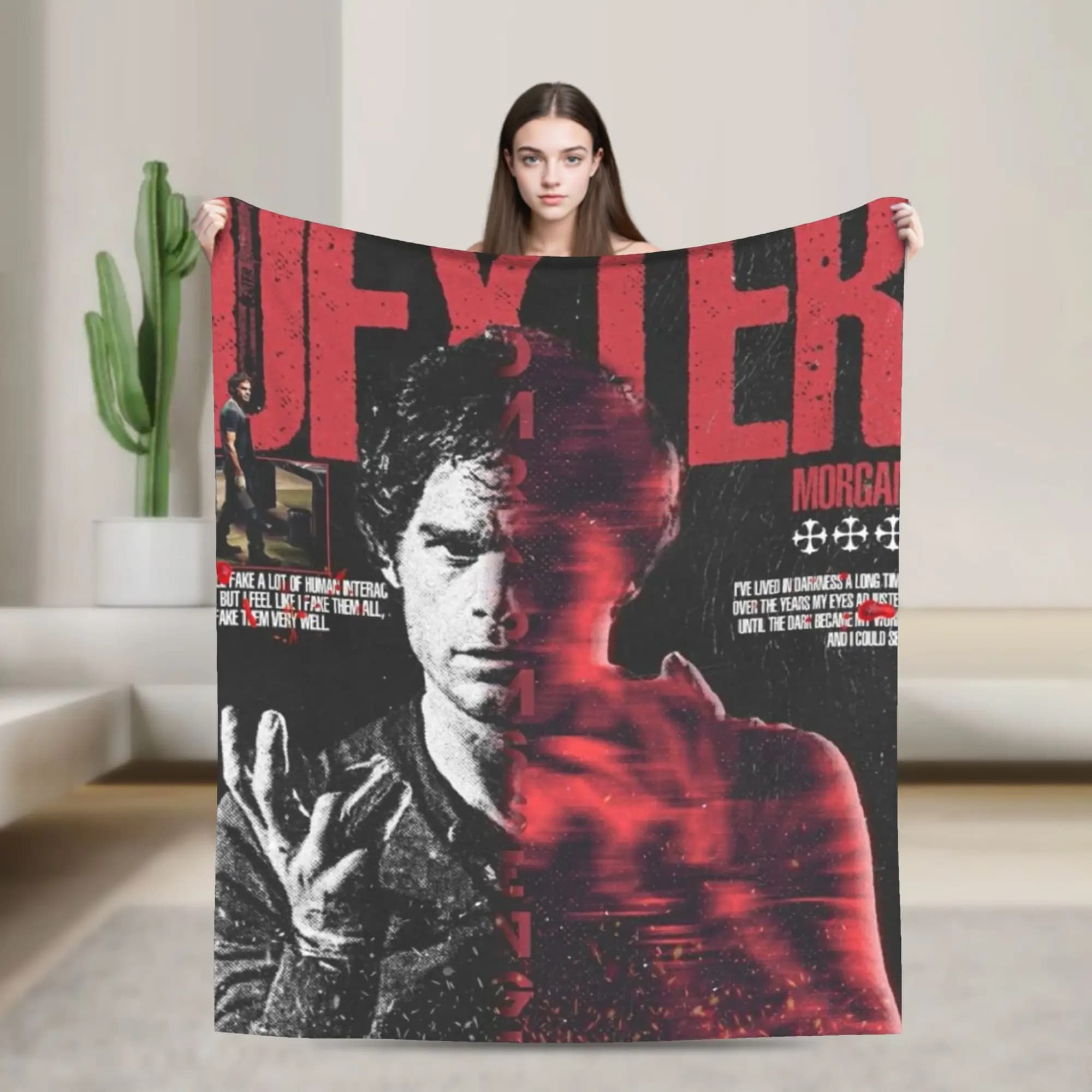 D-dexters M-morgang Show Tv (22) Warm Blankets Camping Plush Throw Blanket Funny Couch Bed Flannel Bedspread Sofa Bed Cover