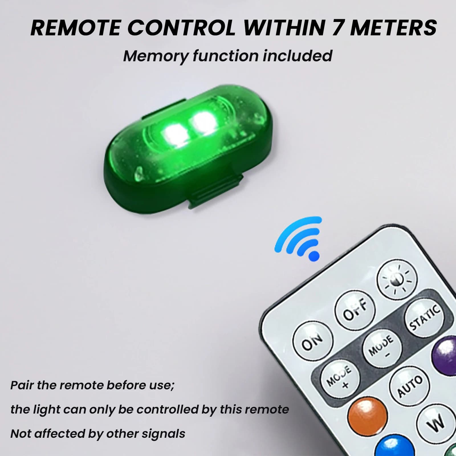 2/4/6 Pezzi Luci Stroboscopiche LED Wireless con Telecomando, 7 Colori, Ricaricabili USB, Lampada di Avvertimento per Auto, Moto, Bici, Drone