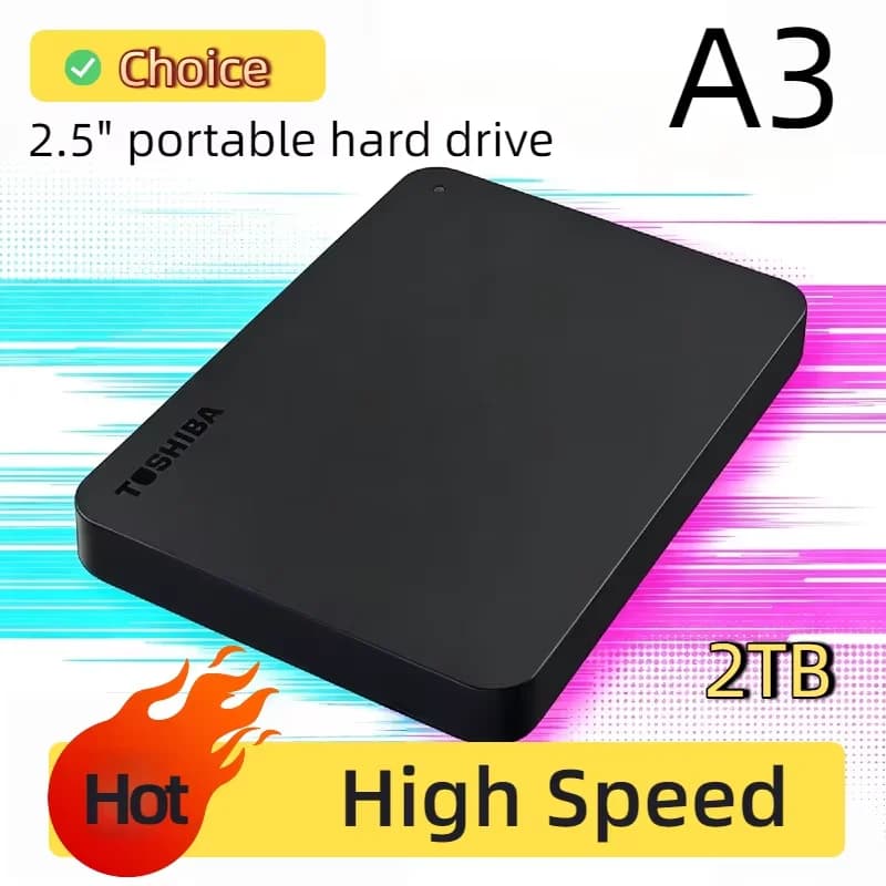 NEW For Toshiba OEM Expansion A3 External HDD 500GB 1TB 2TB USB3.0 2.5 Inch Portable Hard Disk Box Drive for PC Fast Transfer