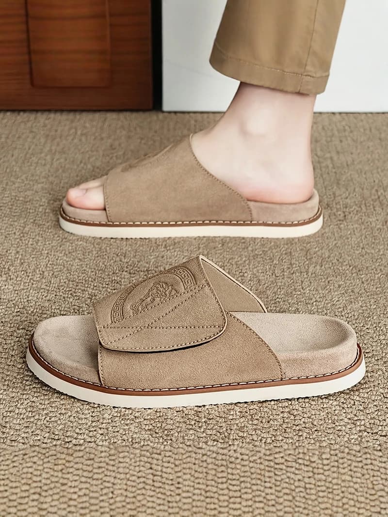 Men's Slip-On Summer Slippers Soft Bottom Anti-Slip Casual Comfortable Breathable Home Slippers Trendy Brand 2026 New Model