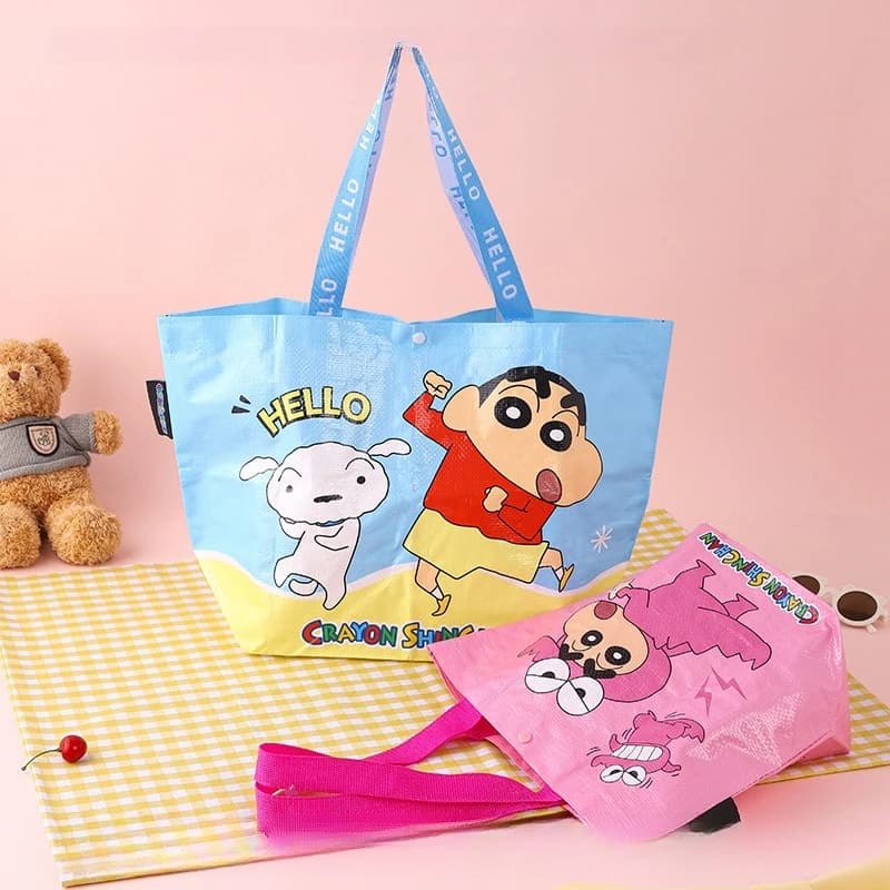 Crayon Shin-chan Cartoon Canvas Lunch Bag Anime Portable School Office Bento Box Cute Children Adult Insulated Lunch Tote Bag