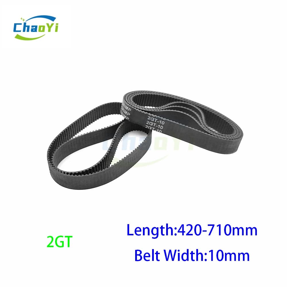 2GT Cinghia dentata in gomma ad anello chiuso Lunghezza passo 420 436 444 450 500 550 600 610 640 700 710mm Larghezza 10mm GT2-420 GT2-450 GT2-500