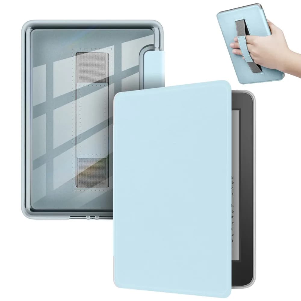 Custodia di supporto per le mani Auto Wake/Sleep Guscio protettivo posteriore in acrilico trasparente per Kindle Paperwhite 12a generazione/Colorsoft 2024 7 pollici