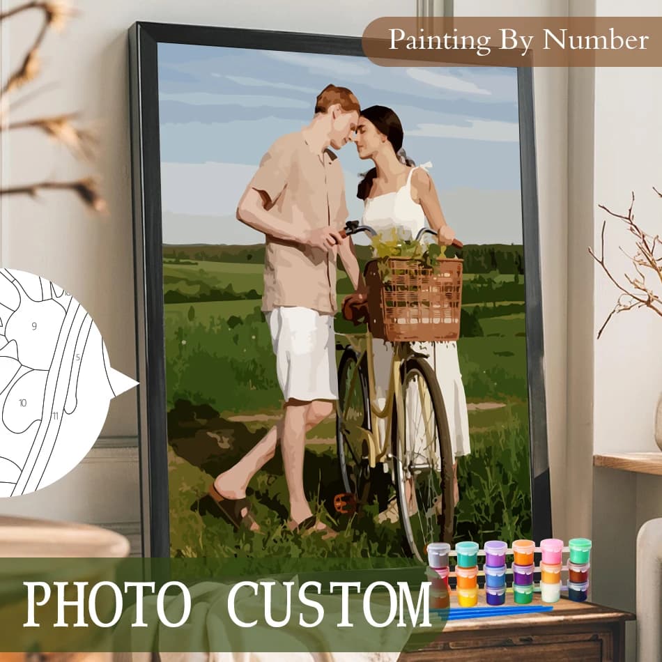 RUOPOTY 24/36/48 Painting By Numbers Kit Acrylic Paints Kits Customized Couple Portrait Painting Coloring On Canvas Diy Crafts S