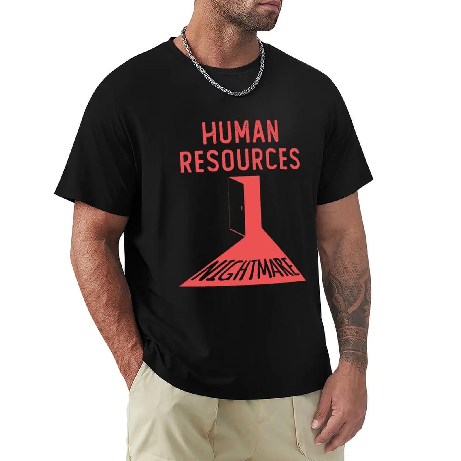 T-shirt divertente per impiegati d'ufficio con scritta 'Human Resources Nightmare', top casual a maniche corte per le vacanze