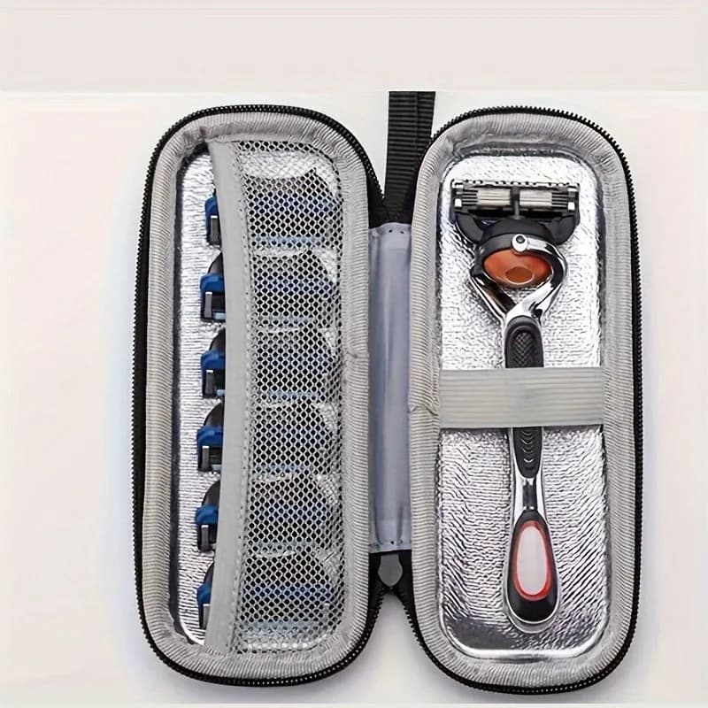 Custodia per Rasoio - Organizzatore da Viaggio Portatile e Multifunzionale per Prodotti Essenziali per la Cura di Barba e Baffi