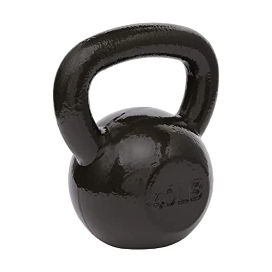 Basics Cast Iron Kettlebell for Strength Training, Opaca Black Finish, Resistant Construction, Ideal for Home Use