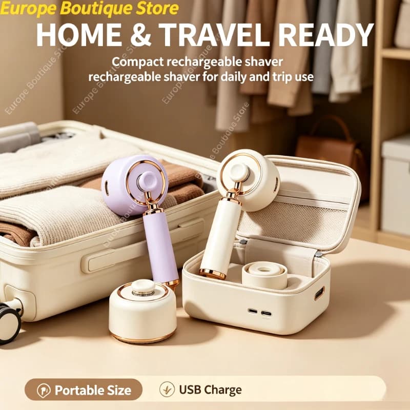 Portable Rechargeable Lint Remover 2‑in‑1 Fabric Shaver Large Surface Clothes Pill Trimmer