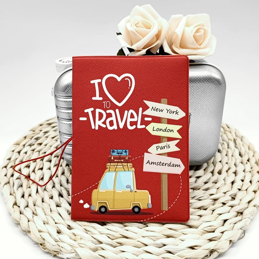 1 pezzo I Love Pu Copertina per passaporto/custodia/portafoglio Accessori da viaggio per ragazze o donne