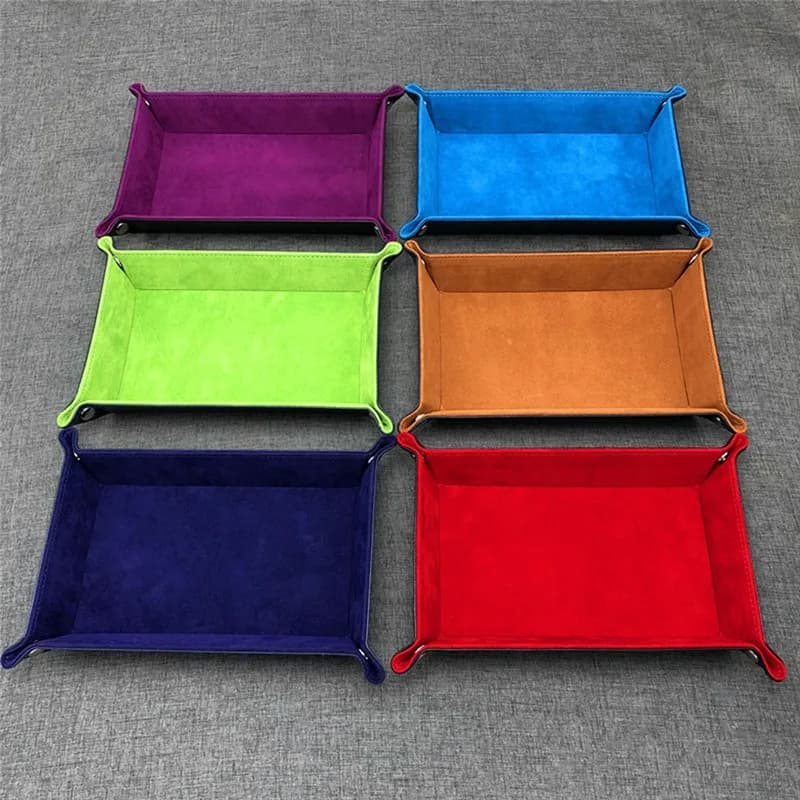 6 Color Key Box Hexagonal Leather Foldable Dice Tray PU Tray for Dice Games for Table Games DnD