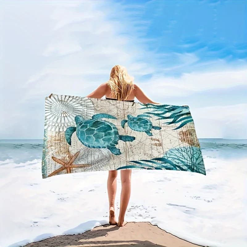 1 pz Teal Sea Turtle teli mare, per viaggi nuoto immersioni surf Yoga campeggio