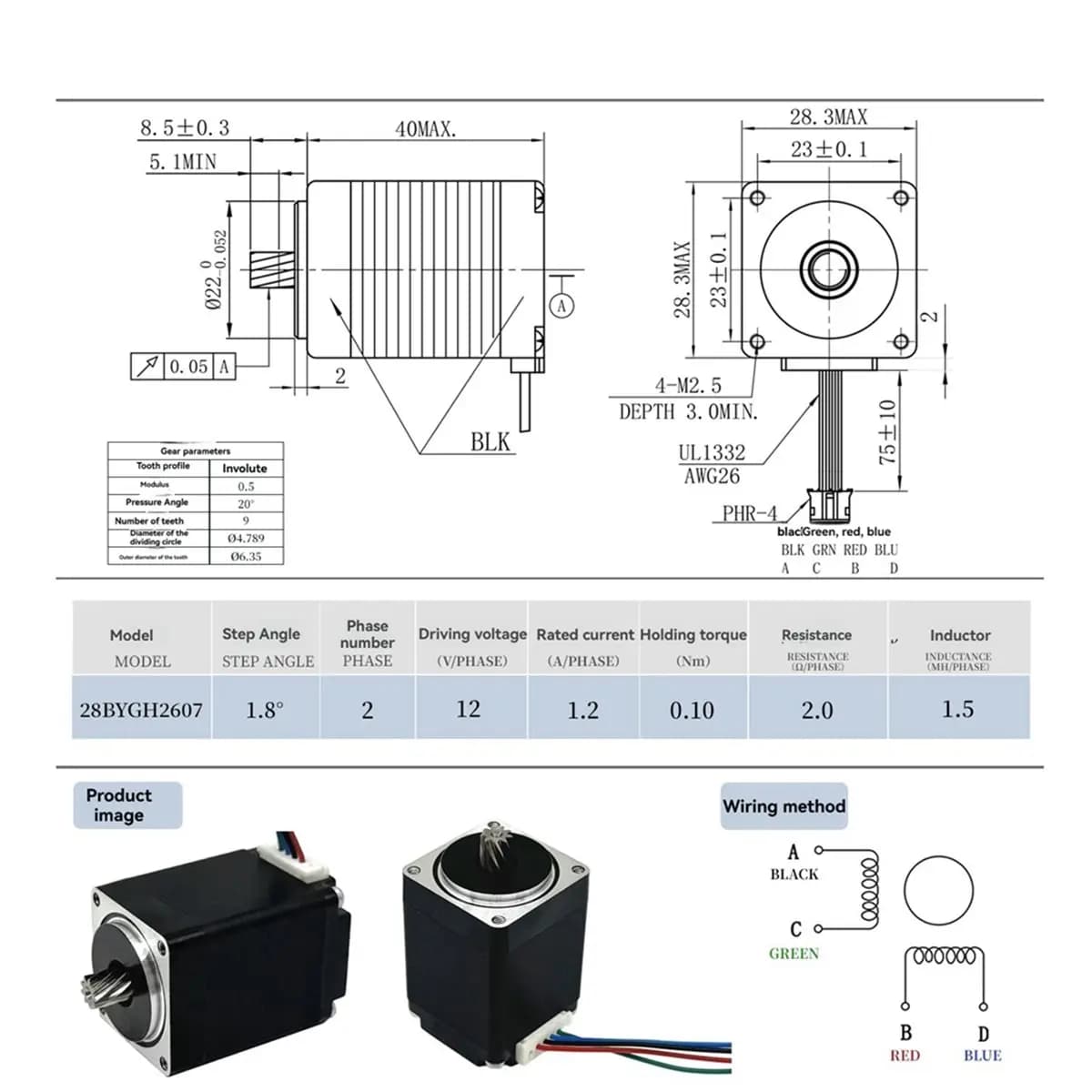 NEW FACTORY~28 Stepper Motor 1.8deg with Synchronous Wheel Extruder 3D Mini Printer Motor for 3D Printer / Engraver