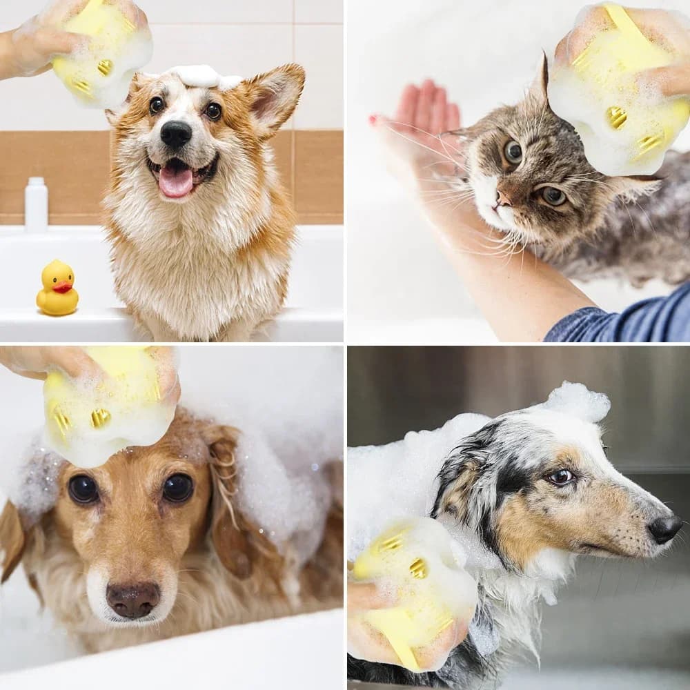 1/3PCS Pet Bath Brush Soft Silicone Shampoo Massager Cleaning Care Tool Finger Toothbrush Dog Pet Grooming Accessories