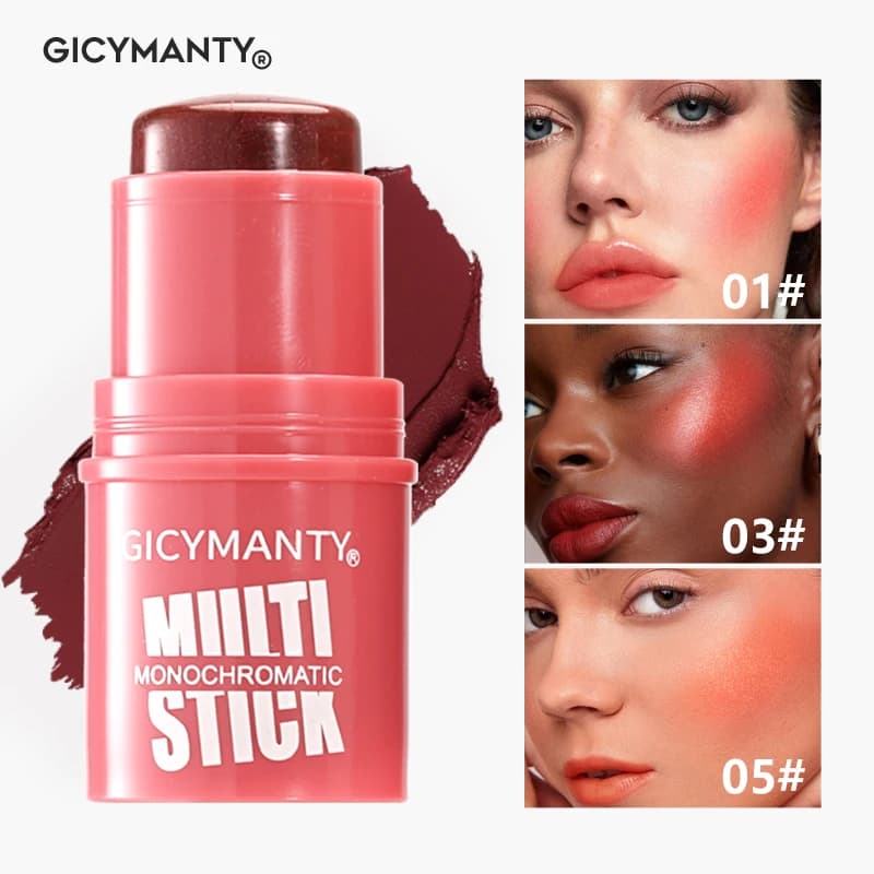 GICYMANTY Stick Multifunzione per Blush, Contouring e Illuminante, Stick per Modellare con Precisione