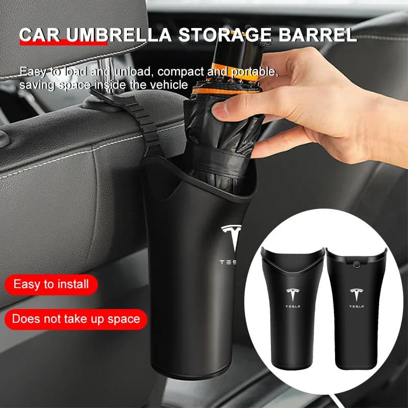 Contenitore portaoggetti per vano centrale auto, portaombrelli e contenitore per rifiuti per Tesla Model 3 2022 S X Style Mod WYE K80 Roadster Coil