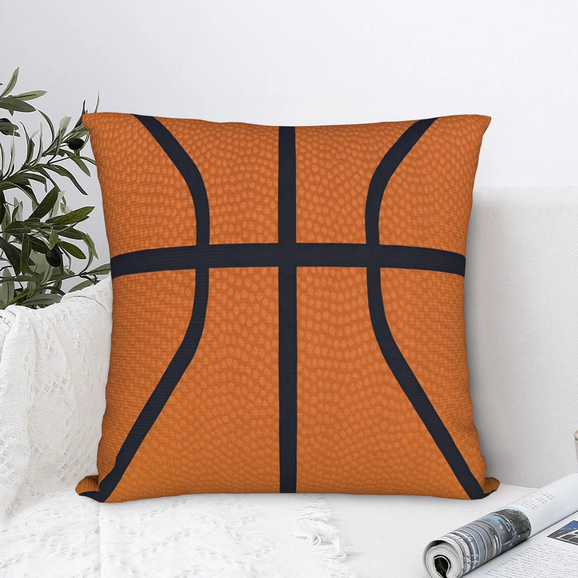 Fodere per cuscini quadrate da basket, copricuscini per giochi sportivi, federe decorative in poliestere per divano 45x45 cm