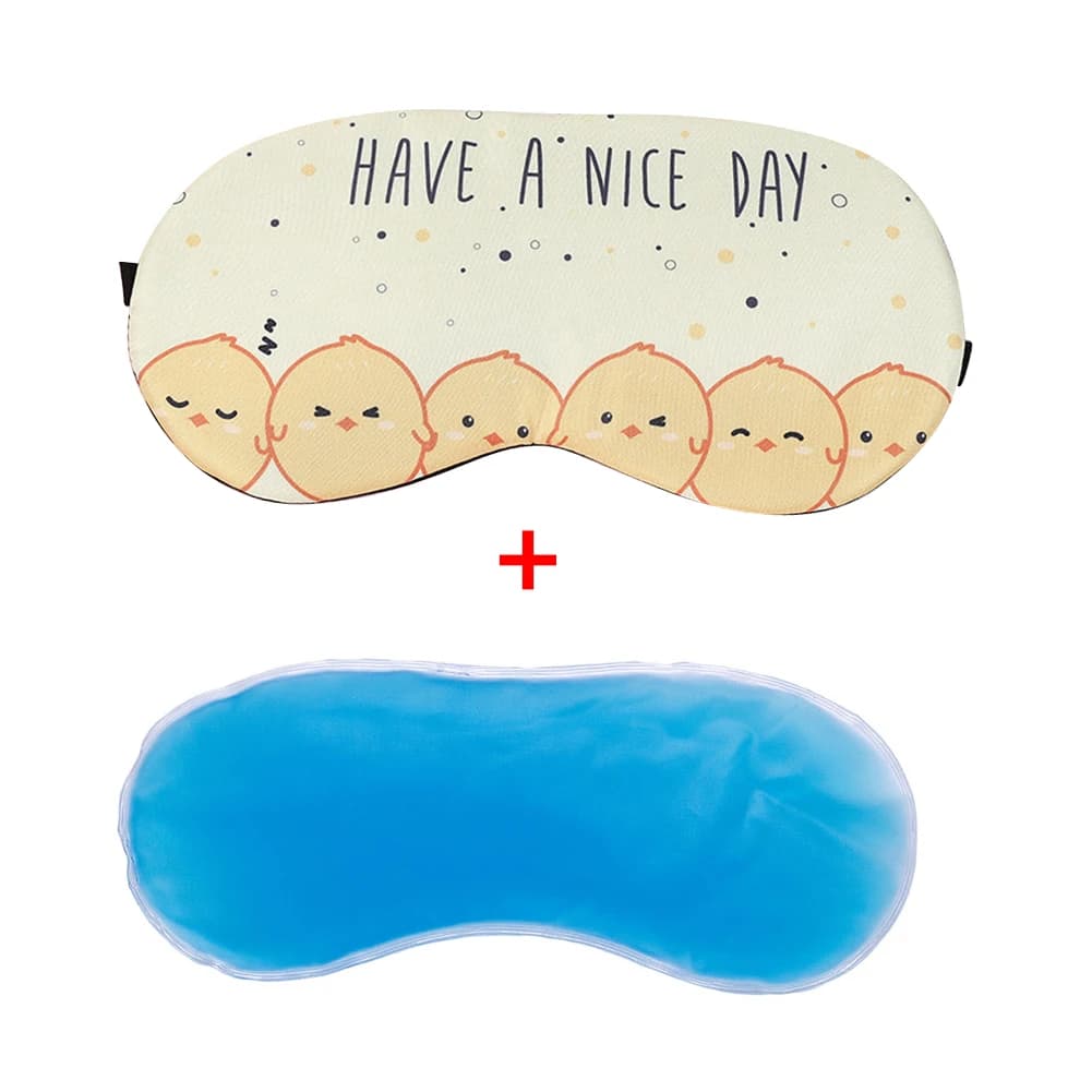 1pc Sleeping Eye Mask Soft Padded Sleep Travel Shade Cover with Ice Compress Gel Travel Rest Eye Shade Cover Blindfold