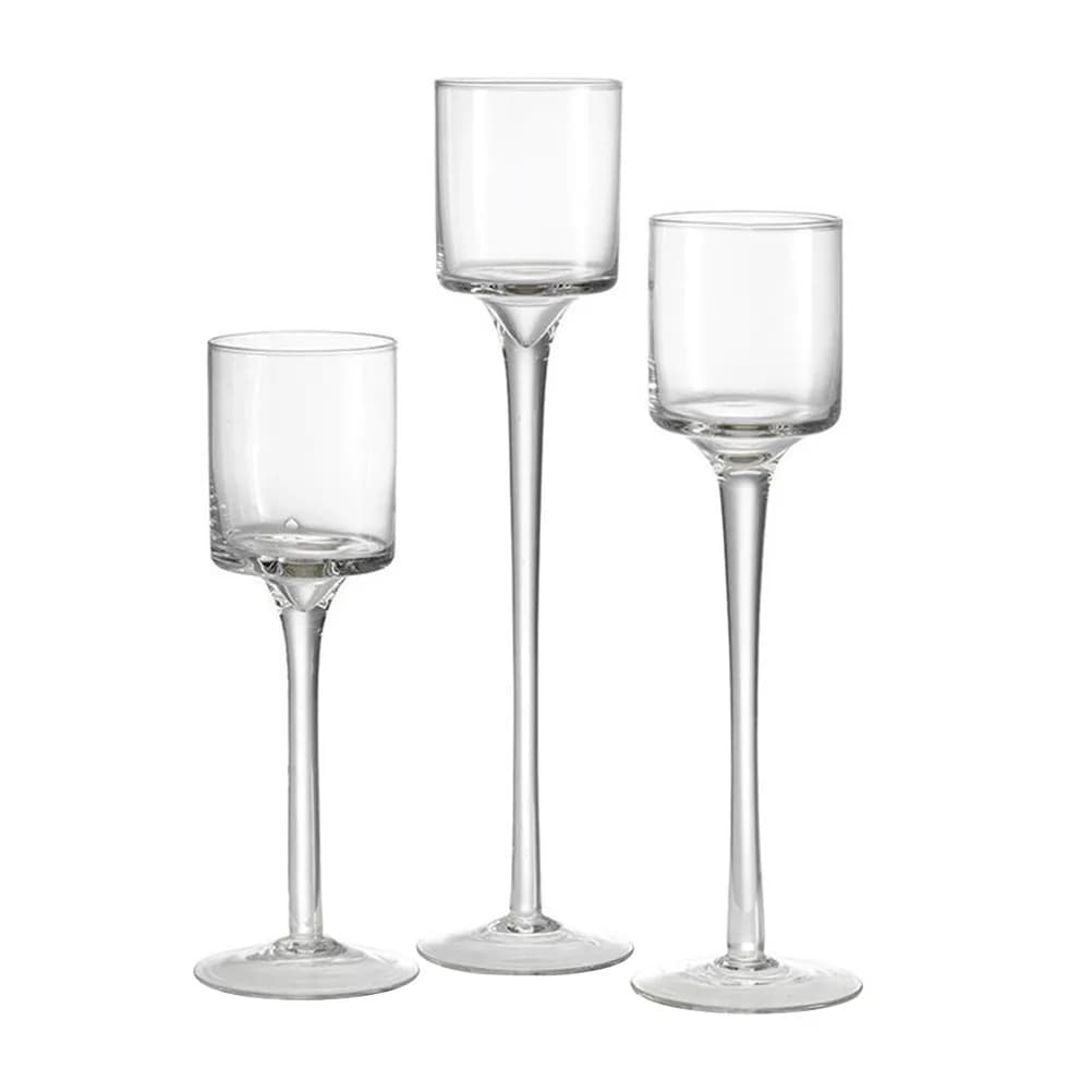 1Set Glass Holders Wedding Table Centerpiece Luxury Candlestick Holders for Pillar Taper Candles Romantic Home