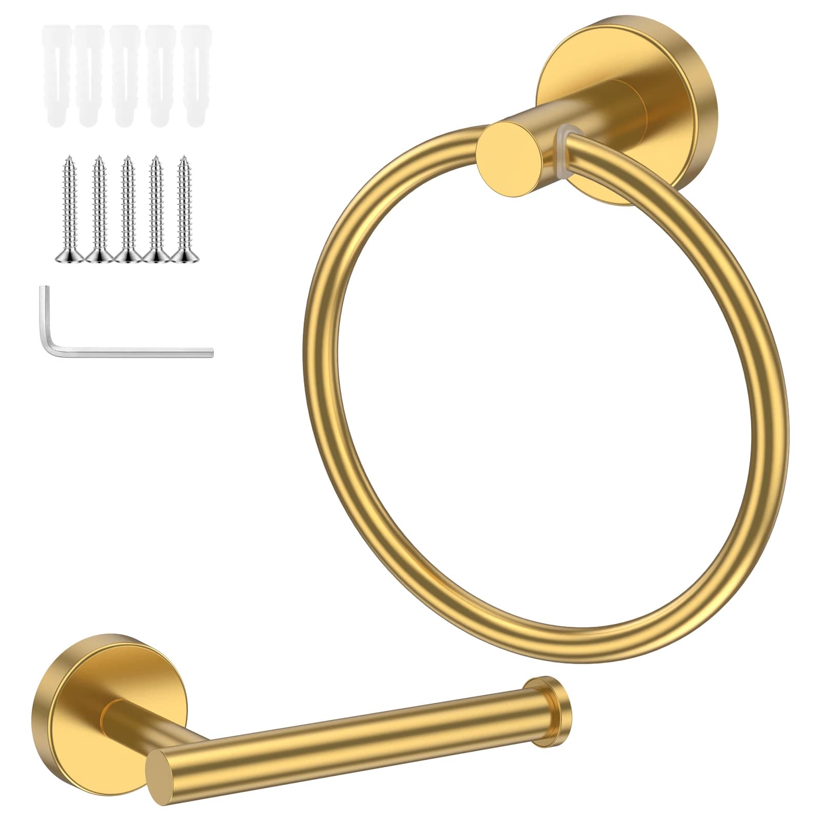 Gancio per anello portasciugamani e porta carta igienica Accessori hardware per rotondi ruotati in acciaio inossidabile montati a parete per bagno
