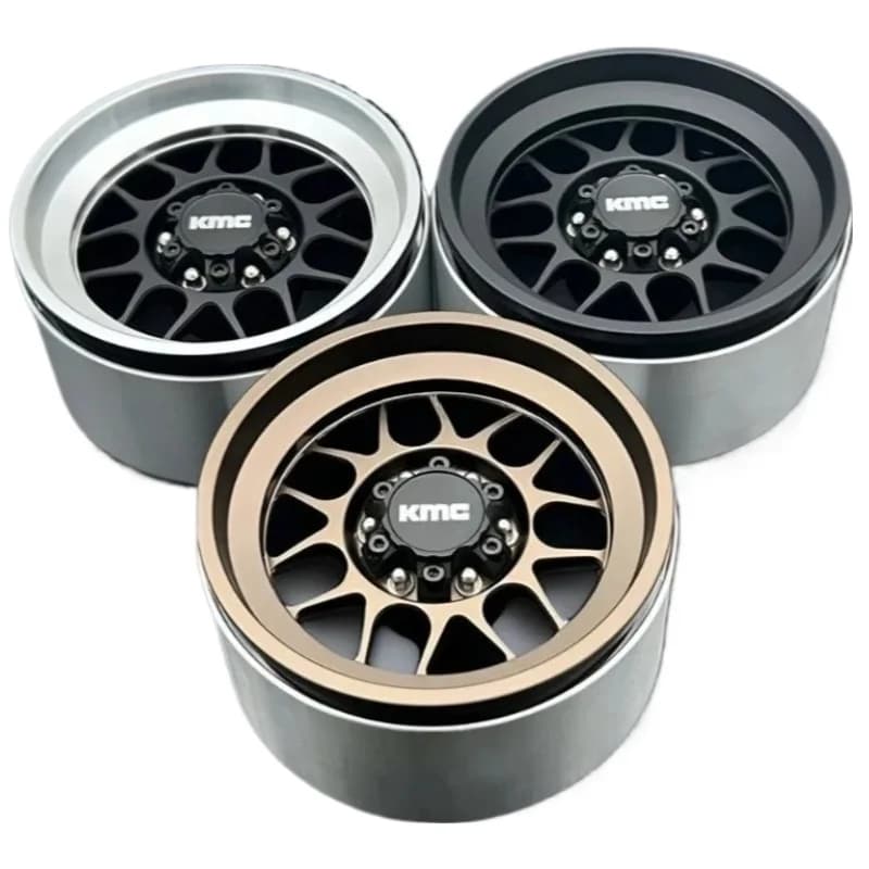 Mozzo ruota in metallo KMC da 4 pezzi da 2,6 pollici per 1/8 RC Crawler Car Facile da controllare 4082 H8H TRX4 1:7 Lelaluo MK07 Modifica aggiornamento auto