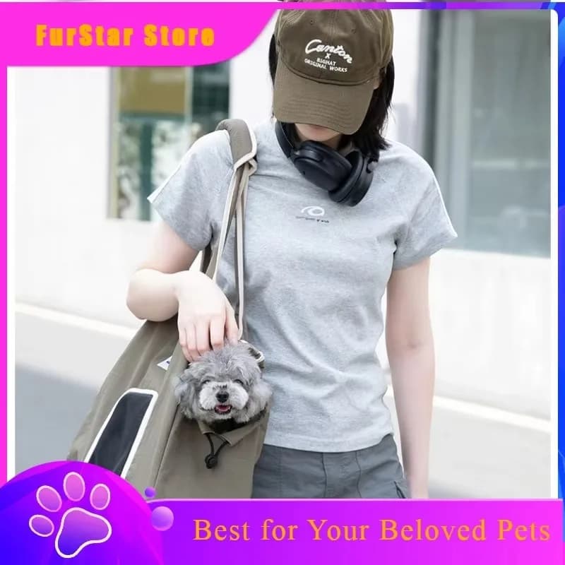 FurStarLightweight Nylon Pet Carrier Shoulder Bag For Cats And Small Dogs Leisure Fashion Pet Handbag