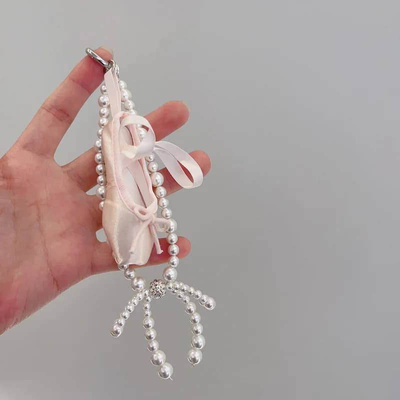 Cordino per telefono catena a tracolla corta con perline in plastica cinturino per perle decorazione per scarpe da balletto borsa a Clip universale per telefono C